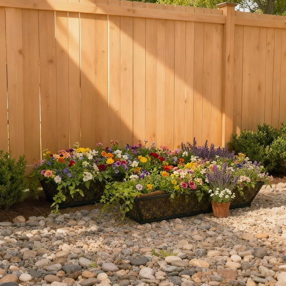 4 Pack 24 Inch Window Box Planters Outdoor,Deck Railing Planter Boxes ...