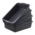 thumbnail image 1 of 4-Pack 24 L Gray Large Plastic Bus Box,  Bus Tubs, 1 of 7