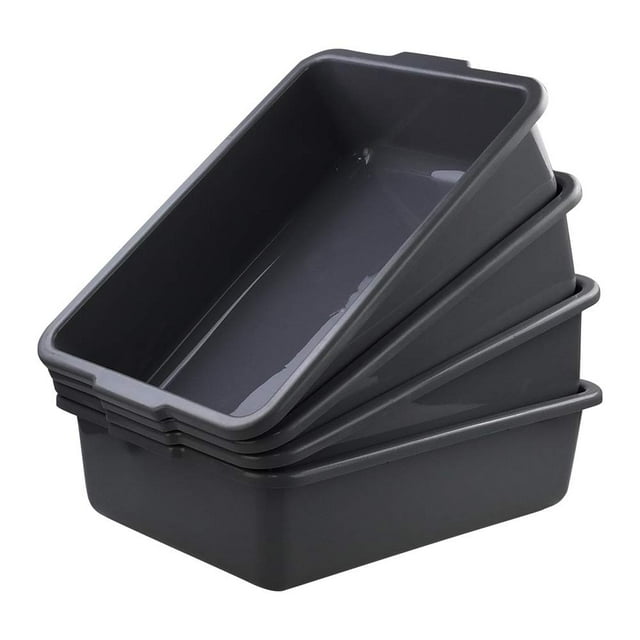 24L Gray Bus Box (4-pack) - Plastic storage bins for home - Walmart ...