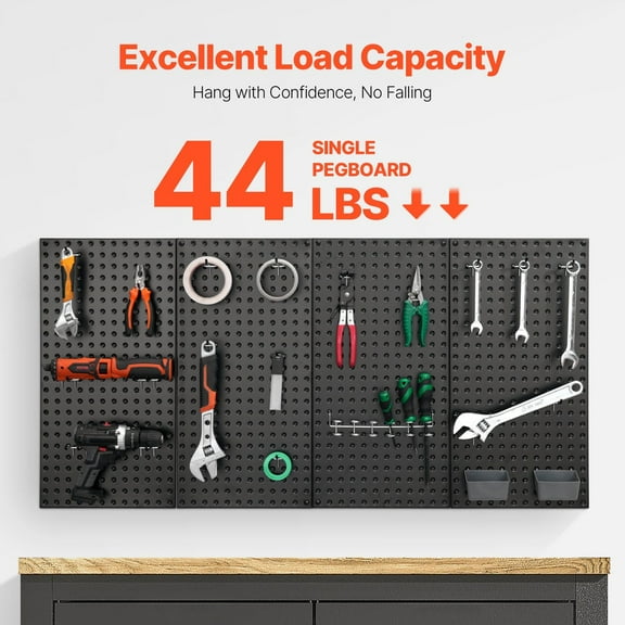 4 Pack 24" x 12" Metal Pegboard Panels, Wall Mount Garage Tool Organizer, Durable Steel Peg Board for Storage