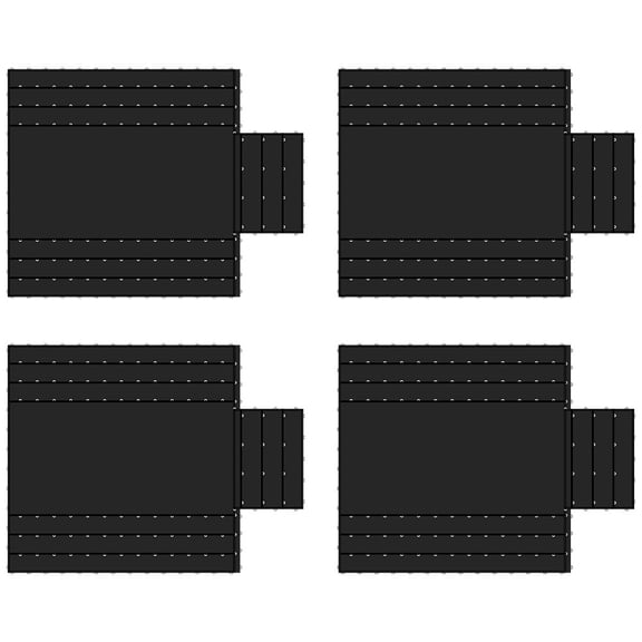 4 Pack 24' x 27' Flatbed Trailer Lumber Tarp with D-Rings & 8 FT Drop - Heavy Duty Black 18 Oz Vinyl Waterproof Tarp for Truck/Trailers to Protect Cargo from Wind, Rain, Snow, and Sun