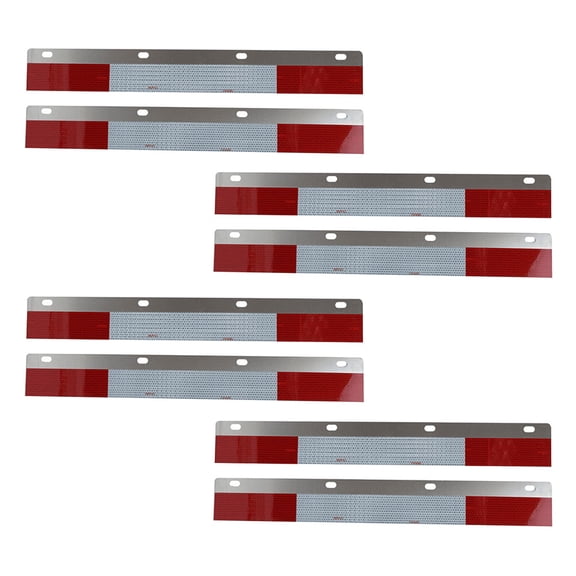 4 Pack 24"x 3" Aluminum Mud Flap Reflector Reflective Tape Fit for Semi Truck and Semi Trailer Mud Flap Hanger - Rear Left & Right Conspicuity Strip Replaces RT25