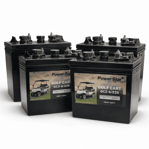 4 Pack (24V Combo) of PowerStar Heavy Duty 6V Flooded Lead Acid Batteries, Replaces Trojan T105
