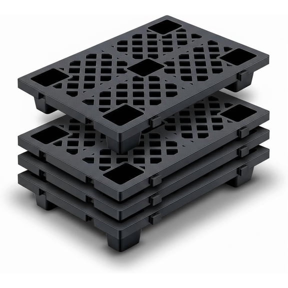 4 Pack 24x16 In Heavy Duty HDPE Floor Pallets for Garage Storage