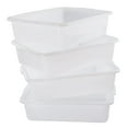 thumbnail image 1 of 4-Pack 25 L  Bus Box/Tote Box, Plastic Utility Bus Tub, White, 1 of 14