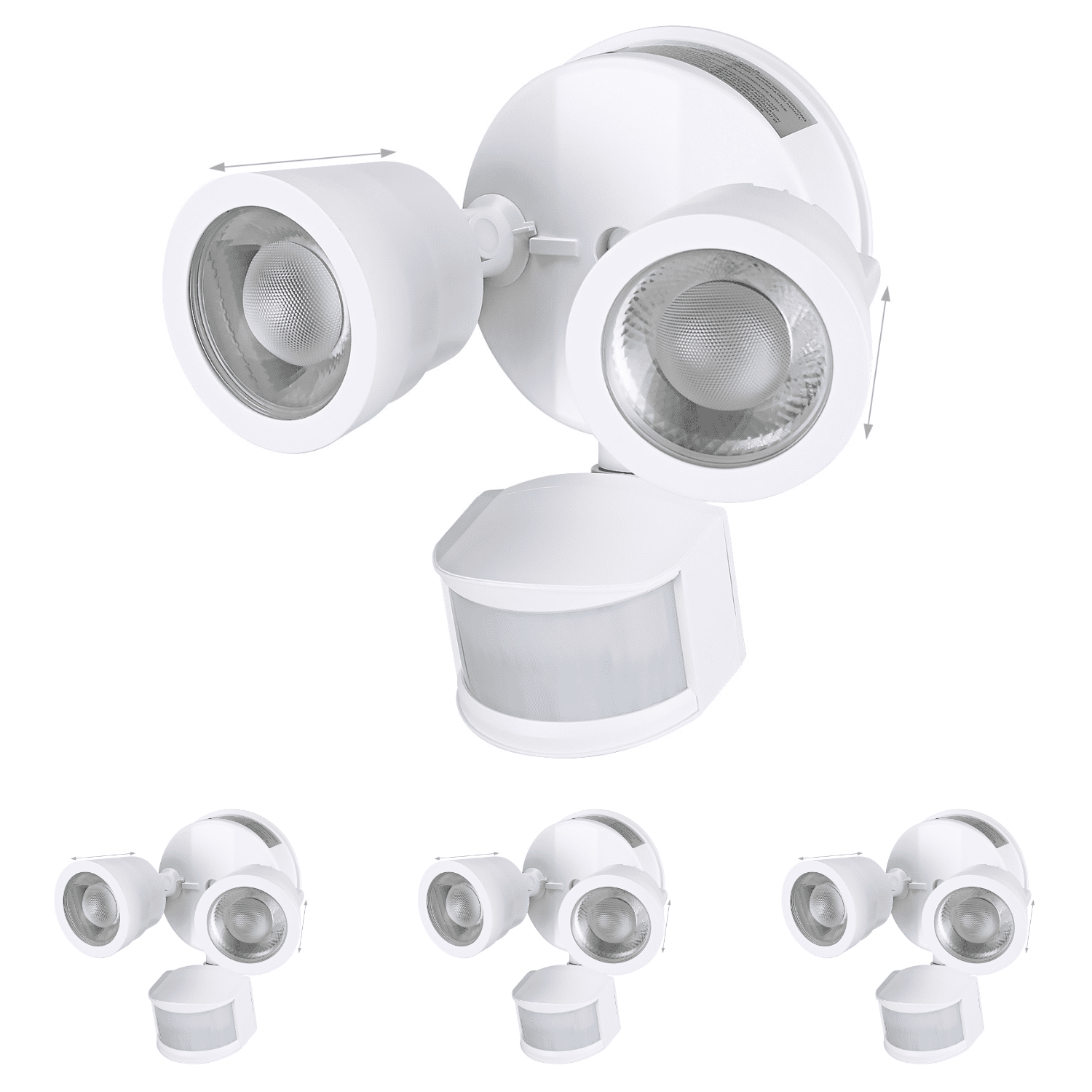4 Pack 25W LED Security Light with Motion Sensor, Dusk to Dawn Flood Wall Light, 30°-80° Beam Angle Adjustable, 5000K Daylight, ETL Listed, White