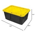 (4 Pack) 27 Gallon Stackable Storage Container With Lid Black and