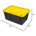(4 Pack) 27 Gallon Stackable Storage Container With Lid Black and