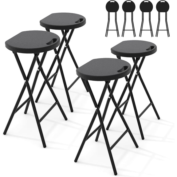 4 Pack 28 Inch Tall Folding Bar Stool, with Safety Lock