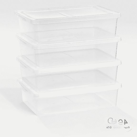 4-Pack 28-Quart Clear Plastic Storage Bins with Latching Lids, Stackable Underbed Storage Containers