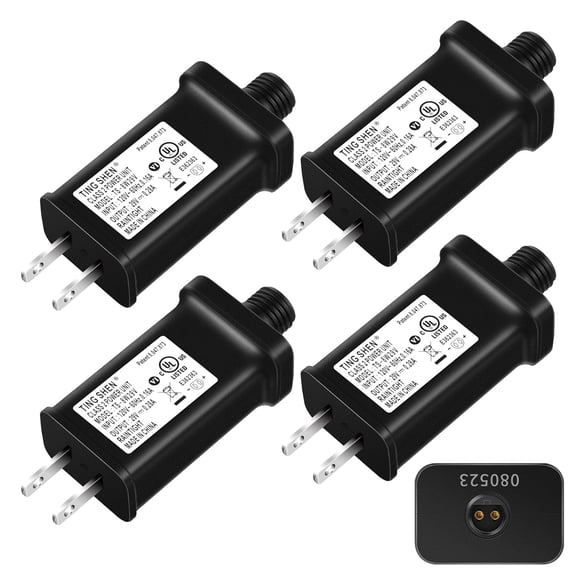 4 Pack 29V Class 2 LED Power Supply UL Certified IP44 Waterproof Adapter for Christmas String Lights