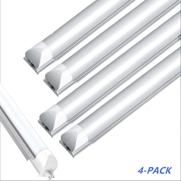 CNSUNWAY T8 LED Shop Light, 2FT 20W 2400LM 6000K Cool White, Frosted 4 Pack
