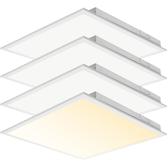 4-Pack 2x2 LED Flat Panel Light Drop Ceiling, 0-10V Dimmable, 40W, 4400LM, 3CCT 3000K/4000K/5000K Selectable, 100-277V, ETL Listed, 5-Year Service