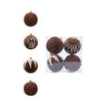 thumbnail image 1 of 4-Pack 3.14in Flocked Christmas Ornaments Set Red White Blue Yellow Green Brown Tree Decor Hanging Balls(Brown), 1 of 6