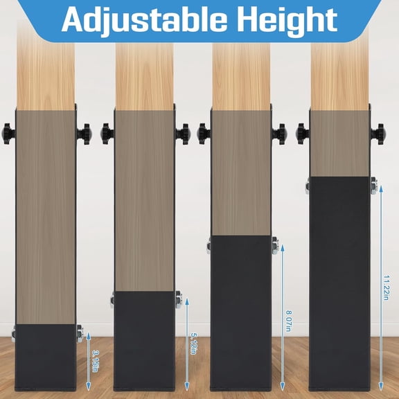 4 Pack 3.15 Diameter Dorm Bed Risers Heavy Duty 11.8LB Metal Bed Risers for College Dorm Wooden Bed Frame Table 4 Level Adjustable 11, 8, 5, 3 Height for Extra Stability Fits Bed Legs 1.5" to 3"