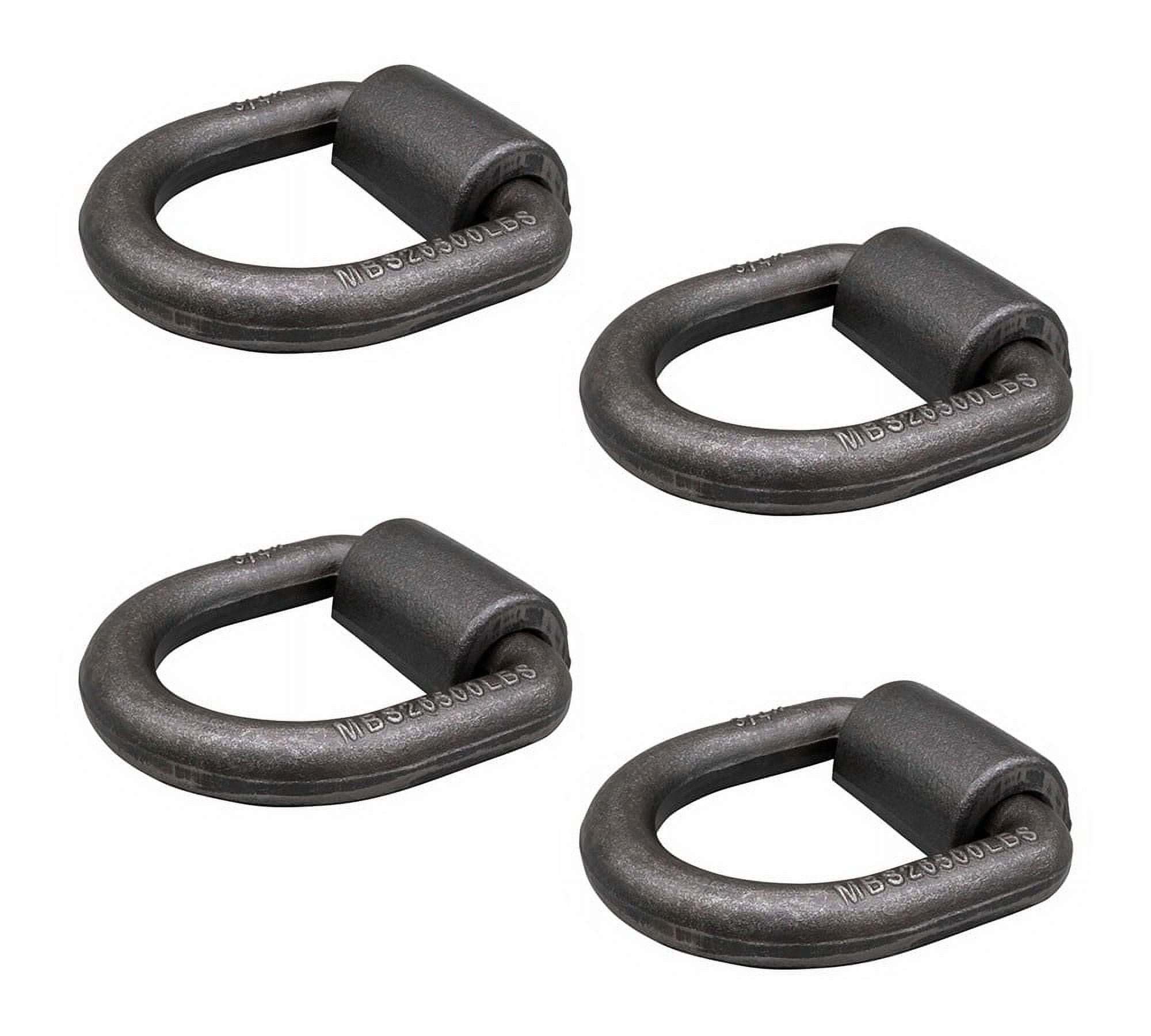 (4 Pack) 3/4" Heavy Duty Weld-On Forged D Ring Truck Trailer Tie Down