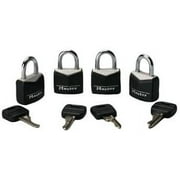 Master Lock 4-pack 4 Pack 3/4 inchs Keyed Alike Black Padlocks   Residential Use, Standard Application