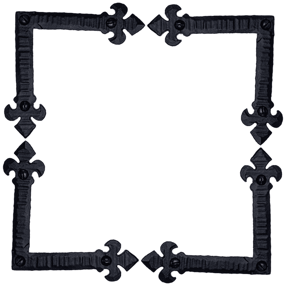 4 Pack 3.5 inch Decorative Corner Brackets Black L Bracket Decorative Corner Brackets Flat Angle Bracket Barn Door Hardware Ornamental Brackets The Fleur De Lis Series by Borderland Rustic Hardware