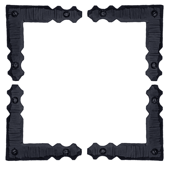 4 Pack 3.5 inch Decorative Corner Brackets Black L Bracket Decorative Corner Brackets Flat Angle Bracket Barn Door Hardware Ornamental Brackets The Sinaloa Series by Borderland Rustic Hardware