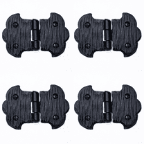 4 Pack 3.5 inch Decorative Hinges Black Wrought Iron Hinges Decorative Hinges Small Flush Mount Western Style Hinges Vintage Furniture Hardware The Farmhouse Series by Borderland Rustic Hardware