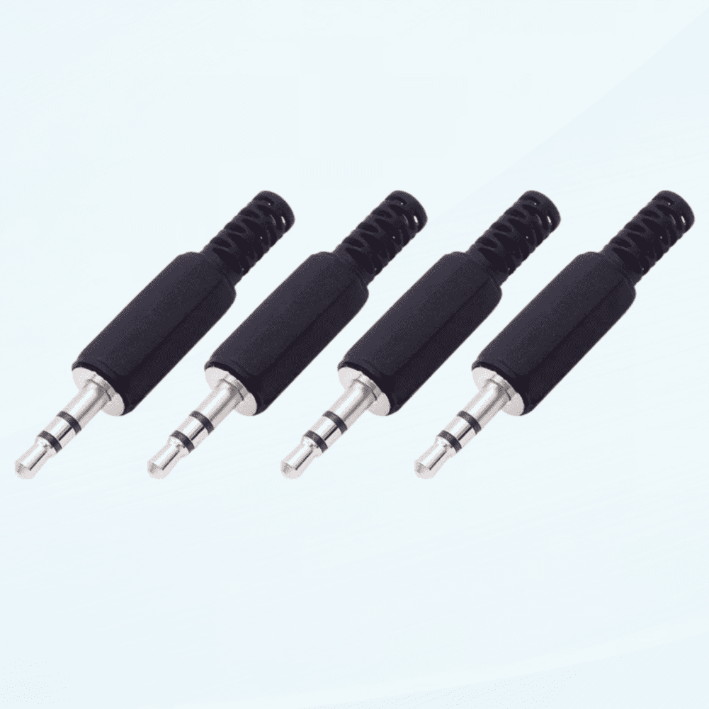 4 Pack 3.5mm Replacement Repair Plug Jack TRS 3 Pole Stereo Male Plug 1/8" 3.5mm Solder Type DIY Audio Cable Connector for Headphone Headset Earphone Cable Repair
