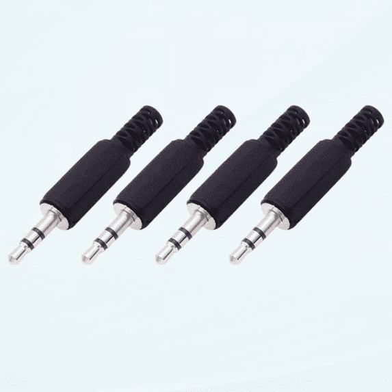 4 Pack 3.5mm Replacement Repair Plug Jack TRS 3 Pole Stereo Male Plug 1/8" 3.5mm Solder Type DIY Audio Cable Connector for Headphone Headset Earphone Cable Repair