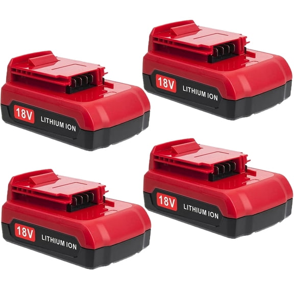 4 Pack 3.6Ah PC18BLX 18V Replacement Battery for Porter Cable 18V Battery PC18B PC18BL PC18B-2 Compatible with Porter Cable 18V Lithium Battery PC18BLEX PCC489N PC188 Power Tools (Red)