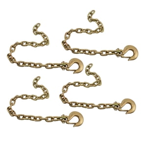 (4 Pack) 3/8" x 36" Trailer Safety Chains with Clevis Grab Hooks & Safety Clip | Grade 70 Binder Towing Trailer Chain