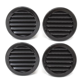 4 Pack 3" Black Round Plastic Louver Soffit Air Vent