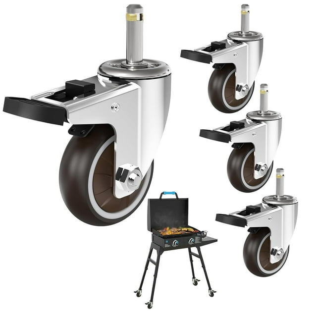 4 Pack 3" Caster Wheels with Inserted Balancers for Blackstone Griddle