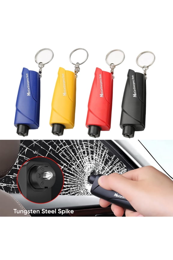 4 Pack 3-In-1 Car Window Breaker And Seatbelt Cutter With Keychain Tool , Car Emergency Escape Tool, Glass Breaker And Seat Belt Cutter With User Manual For Land And Underwater, Idea Gift For Family a