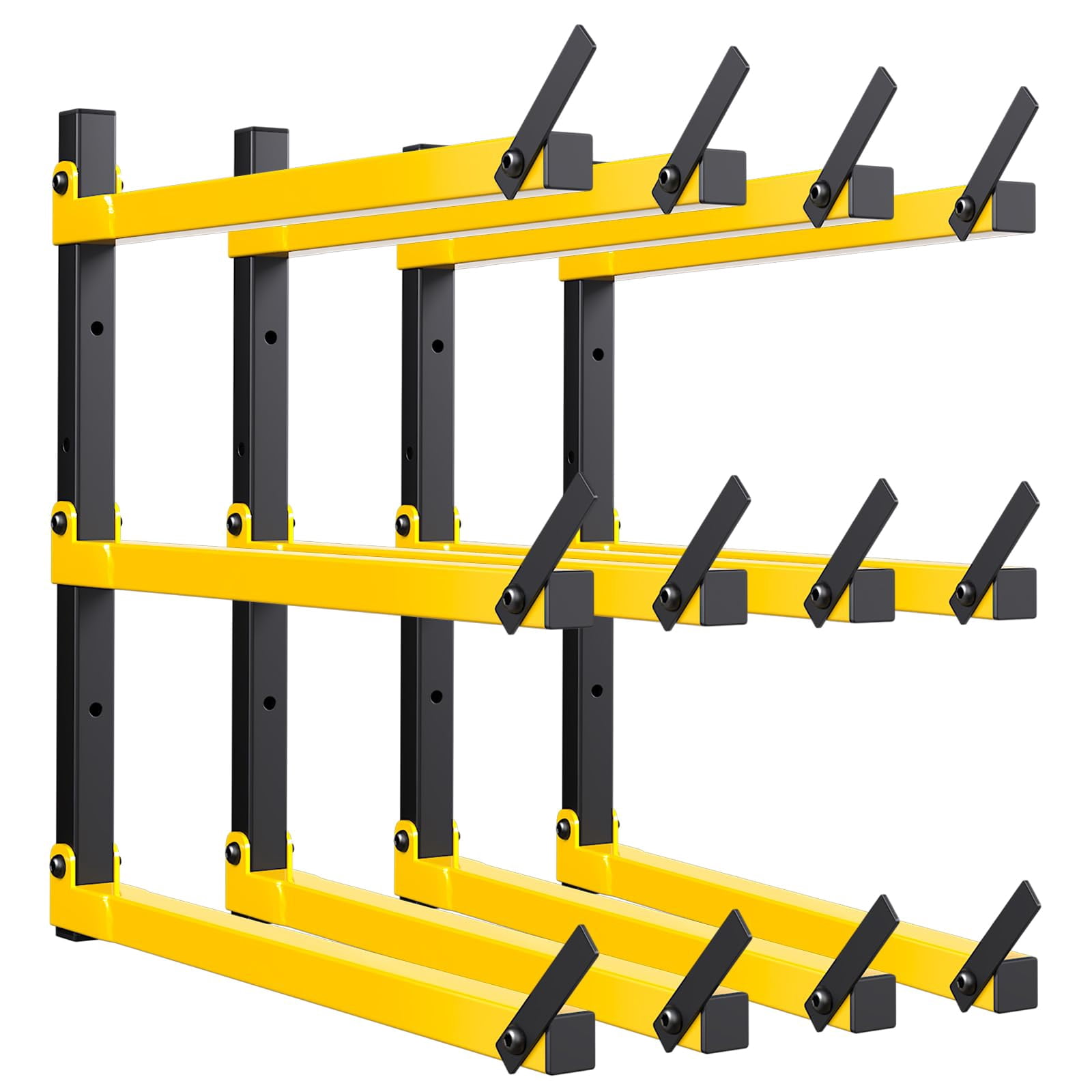 4 Pack-3 Level Wall-Mounted Metal Organizing Rack, Indoor/Outdoor ...