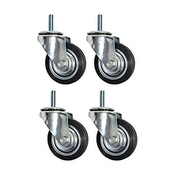 4-Pack 3" Threaded Stem Casters (All Swivel)