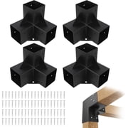 4 Pack 3-Way Pergola Brackets Powder-Coated Steel for 4x4 In Posts
