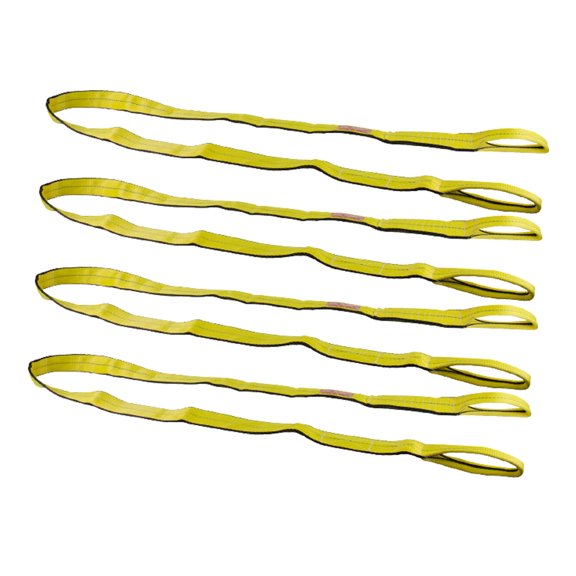 (4 Pack) 3" x 12 ft Web Sling Twisted Eye & Eye 2-Ply Tow Strap Lifting 8800# WLL Vertical