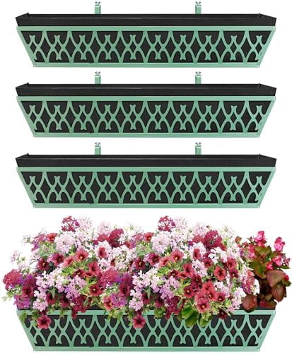 Rugg 30 Inch Window Box 4 Pack 30 Inch Window Boxes Planters Railing Planter Box with ...