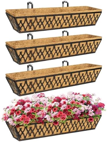 Rugg 30 Inch Window Box 4 Pack 30 Inch Window Boxes Planters Railing Planter Box with ...