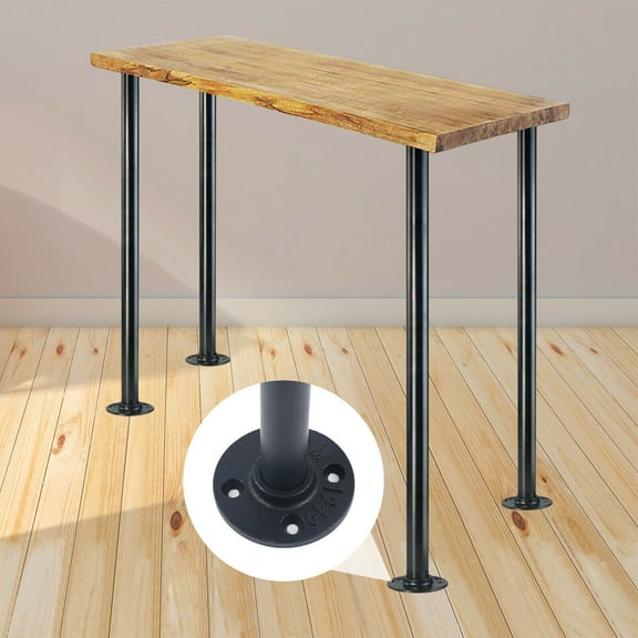 4 Pack 30" Industrial Metal Pipe Table Legs Coffee Table DIY Furniture Leg Black