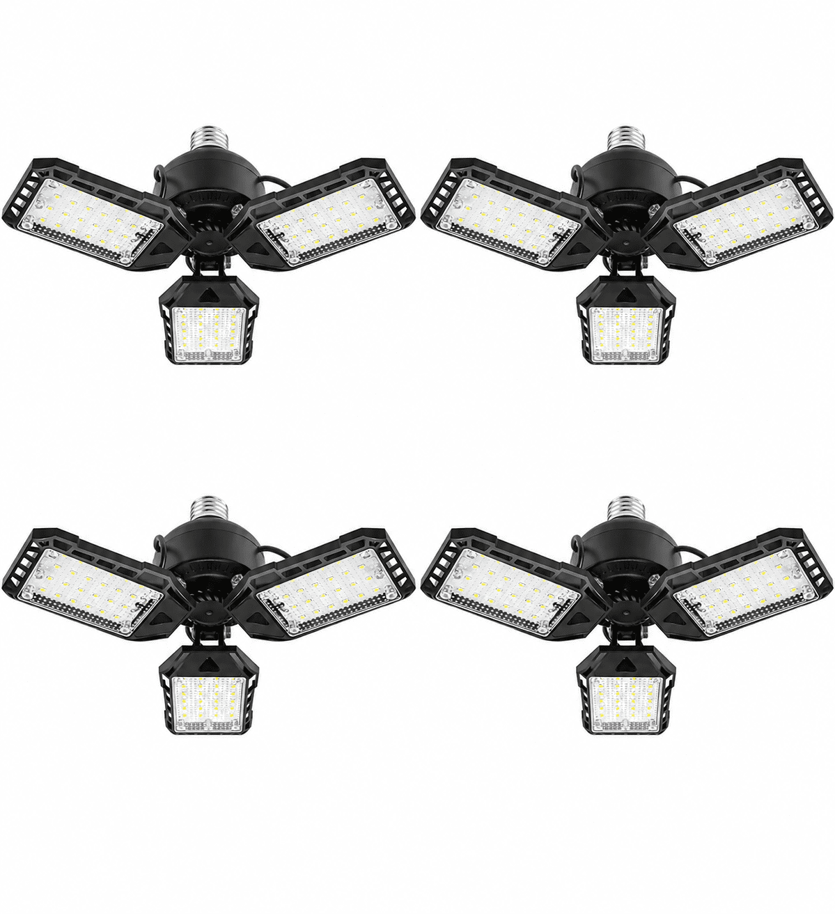 Homestead 3 Panel Adjustable Garage Light - 4 Pack - 2000LM LED – Ultra-Bright, Energy-Efficient Ceiling Lights for Garages, Workshops & Basements