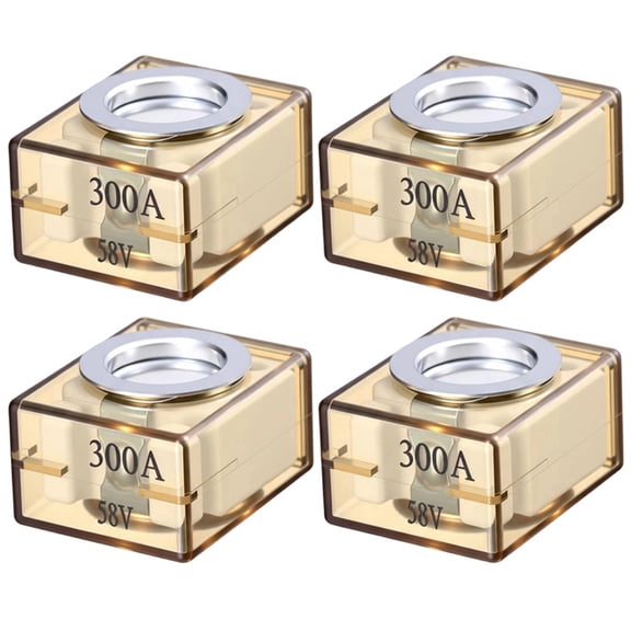 4 Pack 300A MRBF Terminal Fuses, 58V DC Max IP66 Waterproof Marine Rated Battery Fuse for RV, Boat, EV, Crane