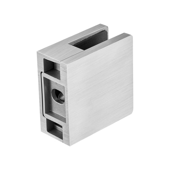 4 Pack 304 Stainless Steel Square Glass Railing Clamp Bracket for 0.31 to 0.47 Inch Tempered Glass Balcony Garden Pool Stair Silver