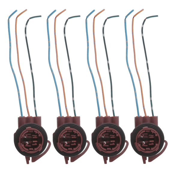 4 Pack 3156 3157 Pre-Wired Harness Sockets , T25 Female Adapter for Turn Signal, Tail, Stop & Rear Brake Light Base Connectors