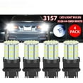 thumbnail image 1 of 4-Pack 3157 3156 LED Bulbs, 64 SMD 6000K White for Reverse/Tail/Brake/Turn Signal Lights - Direct Replacement, Non-Polarity Design, 1 of 13