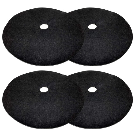 4 Pack 32.3" Non-Woven Tree Mulch Ring - Degradable Tree Protector Mat, Reusable Weed Barrier for Root Protection & Weed Control