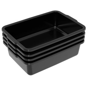 32 L Plastic Large Commercial Bus Tubs, 4-Pack Utility Tote Bus Box