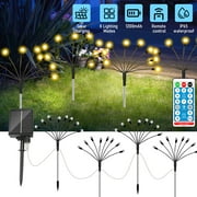 4 Pack 32 LED Solar Firefly Lights Garden Outdoor Decor, 8 Modes Waterproof Swaying Lamp Solar LED Fairy Lights for Christmas Garden Yard Lawn