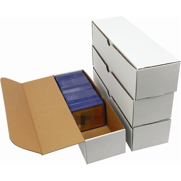 4-Pack 3200-Count Trading/Gaming Card Box Fits Toploaders & Sports Cards Heavy-Duty Cardboard Organizer
