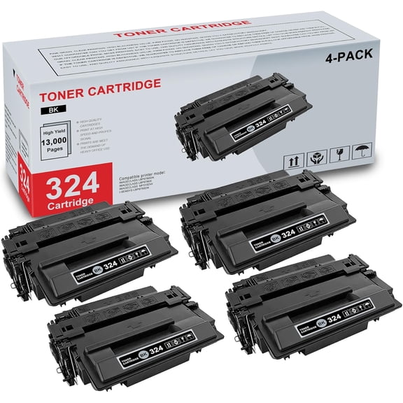 4-Pack 324 3482B003 Black Toner Cartridge High Yield Compatible CRG324 324 Replacement for Canon imageCLASS LBP6780dn, LBP6780x, MF515dw, i-SENSYS LBP6750dn Printer