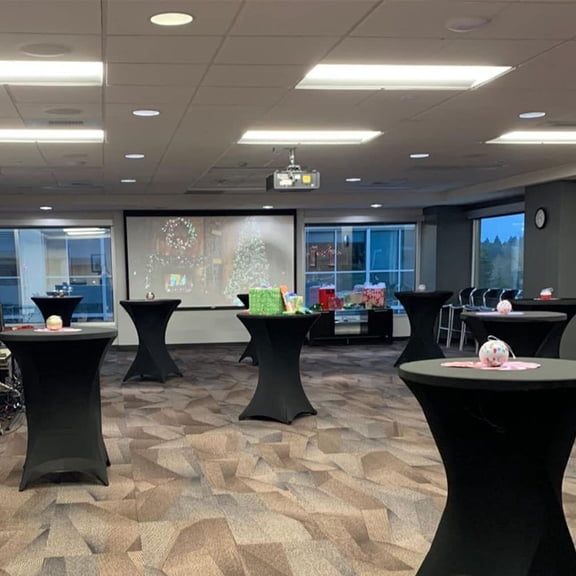 4 Pack 32x43 Inch Highboy Spandex Cocktail Table Cover Black, Fitted Stretch Cocktail Tablecloth for Round Tables (4pc Black 32X43 )