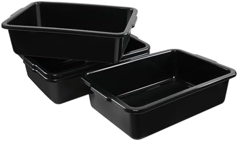 Bus Office Box 4 Pack 34 Liter Large Commercial Bus Boxes, Plastic Utility Restaurant ...